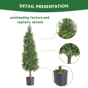 PZ-1-132 Hot Bán Sống Động Như Thật Faked Cây Cây Tuyết Tùng Nhà Máy Nhân Tạo Cypress Topiary Cây Trong Nồi Nhựa Cho Trong Nhà Ngoài Trời Trang Trí Nội Thất - Product Image 6