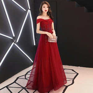 Sws026 पफ ने महिलाओं के फर्श की लंबाई वाली पोशाक पार्टी शाम की पोशाक की लंबाई-लाइन शादी की पोशाक - Product Image 6