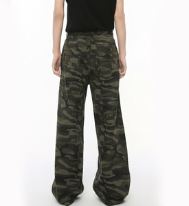 Pantalones de Camuflaje Rectos de Moda Retro para Hombre, Fabricantes Personalizados de Fábrica OEM, Pantalones Anchos Holgados Lavados Estilo <span class=keywords><strong>Baggy</strong></span> - Product Image 6