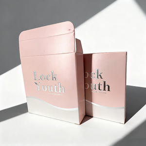 Tùy Chỉnh Hot Tem Logo Kết Thúc Thẻ Giấy Làm Chăm Sóc Da Đóng Gói Hộp Tùy Chỉnh In Ấn Màu Sắc Sáng Bóng Hộp Mỹ Phẩm Bao Bì - Product Image 2
