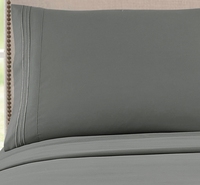 Ensemble de draps pour lit Queen ou Twin, disponible en OEM, 90 g/m², microfibre double brossée, broderie à trois lignes, 4 pièces, literie pour la maison ou l'hôtel