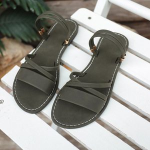 Sandales compensées tendance pour femme, grande taille, style rétro, à bride unique et croisée, pour l'été et la plage - Product Image 2