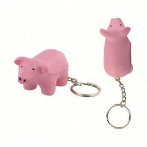 Porte-clés en mousse PU personnalisé avec logo, jouet cochon volant, balle souple pour soulager le stress et la pression, usage promotionnel unisexe - Product Image 2