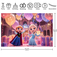 Özel 5 * Princess prenses Elsa tema arka planında doğum günü partisi süslemeleri dondurulmuş kale afişler ve arka planında