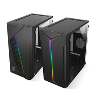 SNOWMAN CS021/022 Unique Vintage Dual RGB Air Fan Cheap MATX High-Airflow Case Clear Tempered Glass Window Black ATX Metal