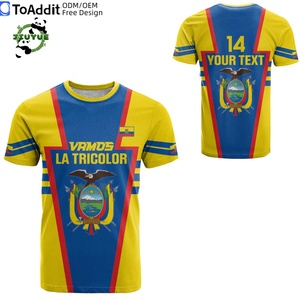 Camiseta <span class=keywords><strong>de</strong></span> Manga Corta con Cuello Redondo y Estampado <span class=keywords><strong>de</strong></span> la Bandera Nacional <span class=keywords><strong>de</strong></span> <span class=keywords><strong>Ecuador</strong></span>, Camiseta <span class=keywords><strong>de</strong></span> Poliéster con la Bandera <span class=keywords><strong>de</strong></span> <span class=keywords><strong>Ecuador</strong></span>, Fútbol 2026 - Product Image 3