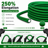Cordon élastique robuste vert 10 mm, corde de fixation de cargaison 50 m/100 m, polyester 22 % latex 78 %, résistant aux UV, résistant à l'humidité, 250 %