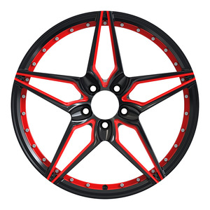 Ruote forgiate personalizzate rosse e nere 17, 18, 19, 20, 21, <span class=keywords><strong>22</strong></span>, <span class=keywords><strong>23</strong></span>, 24 pollici - Product Image 4