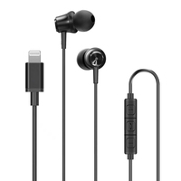 Écouteurs intra-auriculaires filaires Dairle certifiés MFi avec microphone, contrôle du volume, câble de 1,2 m et transducteur dynamique pour iPhone