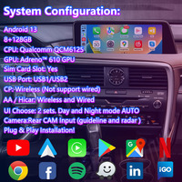 Écran multimédia Android Navigation Carplay pour Lexus RX RX450h RX350 RX200t RX300 RX450L RX350L 2016-2019