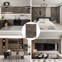 OEM/ODM, norme ENF, panneau de particules MDF de 18 mm, texture pierre, mélaminé, écologique, ignifuge, résistant à l'humidité, cuisine, salle de bain