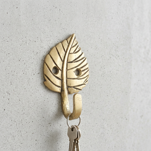 AK Brass Betel Leaf Design Antique Finish Brass Wall <b>Hook</b> <b>Decorative</b> Metal <b>Coat</b> Hanger Wall Hanger Home Decor - Product Image 2