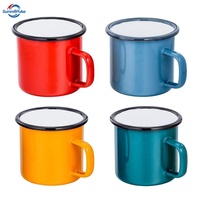 Tasse à café en émail métallique épaissie, non toxique, de qualité alimentaire, colorée, personnalisable, pour le camping et les activités de plein air