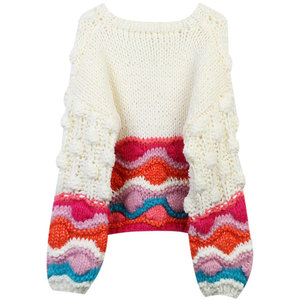 Jersey largo de punto de primavera con logotipo personalizado de <span class=keywords><strong>lana</strong></span> de mohair y alpaca con patrón abrigo de invierno para <span class=keywords><strong>mujer</strong></span> - Product Image 4