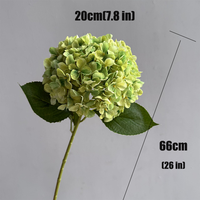 3D-geprinte grote witte, groene en blauwe hortensia zijden bloemen voor Kerstmis, nieuwjaar en bruiloften decoratie
