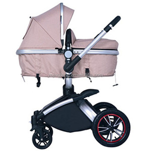 Passeggino 3-in-1 in Metallo e Pelle PU, Pieghevole, con Culla Alta e Seggiolino Auto, Combo da Viaggio per Neonati - Product Image 3