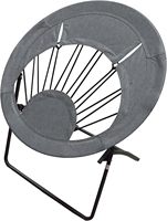 Chaise de plage pliante moderne d'extérieur grise en forme de toile d'araignée avec ressorts à bungee