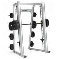 Machine Smith Commerciale Réglable en Acier, Équipement d'Entraînement Multifonctionnel pour Haltères, Idéal pour la Musculation en Salle de Sport