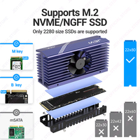 Ventilateur silencieux OEM 2280 NVME NGFF radiateur magnésium alliage d'aluminium PC refroidisseur thermique Silicone Pad M.2 SSD dissipateur thermique en stock