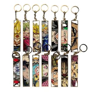 Porte-clés en acier inoxydable creux à faible MOQ, populaires, thème Anime, Manga, Mecha, forme rectangulaire, plaques porte-clés tendance, cadeaux - Product Image 1