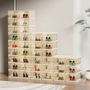 Zapatillas de deporte de alta calidad para <span class=keywords><strong>hombre</strong></span>, estuche informal para zapatos, estuche apilable para zapatos, organizador de almacenamiento de plástico, caja contenedora - Product Image 2