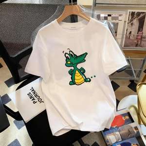 Camiseta <span class=keywords><strong>de</strong></span> Moda <span class=keywords><strong>de</strong></span> Verano para <span class=keywords><strong>Mujer</strong></span> <span class=keywords><strong>de</strong></span> Marca, Mezcla <span class=keywords><strong>de</strong></span> Algodón, MOQ Bajo con Servicio OEM - Product Image 1