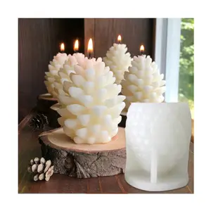 Candle silicone mold resin mold DIY plaster decorative three-dimensional silicone pine cone candle mold
