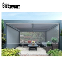 Gazebo extérieur Cort Pavilion persiennes latérales Auvent Arche en bois Pergola en aluminium Pergola à persiennes Pergola manuelle