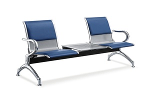 كرسي انتظار مريح بثلاثة مقاعد من الجلد الصناعي للعيادات الطبية الحديثة والمستشفيات وردهات المطارات - Product Image 3