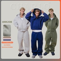 Tuta Unisex Personalizzabile in Cotone con Zip, Set Oversize di Felpa e Pantaloni da Uomo