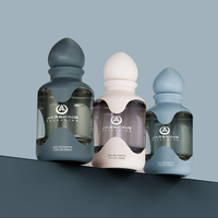 Bouteille de parfum noire à épaulement ovale à capuchon pointu de qualité supérieure pour eau de parfum avec boîte-cadeau