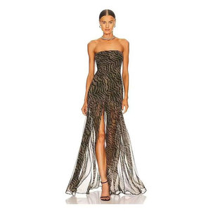 Custom Daily <b>High</b> Quality Maxi Dress See Through <b>Top</b> With Lining Long Sexy Dresses <b>Leopard</b> <b>Print</b> Strapless Dress - Product Image 4