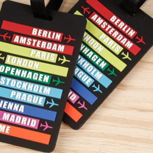 Viagem Design Personalizado Logo Mala Cabide Borracha Macia Em Branco Bagagem Tag Com Alça - Product Image 4