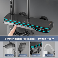 Ensemble de douche haute pression à affichage numérique, 4 fonctions : pommeau de pluie, douchette à main, pulvérisateur de bidet, mitigeur chaud/froid - Vente en gros usine