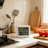 Intelligentes Elektronisches Digitales Temperatur- und Feuchtigkeitsmessgerät Plastik-Raumthermometer für den Hausgebrauch mit Wecker
