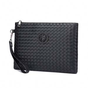 Hot Sale Large Capacity Soft <b>Woven</b> Hand <b>Bag</b> Business Envelope Clutch <b>Bag</b> for Men - Product Image 1