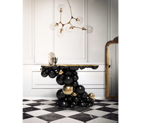 Table console en métal de style luxe léger pour salon, moderne