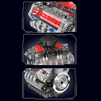Modèle de simulation de moteur V8 LSX454 10171, jouet électronique de construction sur le thème des robots, en plastique ABS, à entraînement électrique
