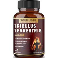 Capsules de Tribulus Terrestris, Ashwagandha et Saw Palmetto à haute puissance, stimulant l'énergie, l'humeur et la résistance, complément sportif pour adultes