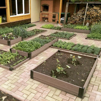 Grand pot de plante rectangulaire, bac à plantes, panneaux WPC d'extérieur, pots de jardin pour plantes, fleurs et légumes