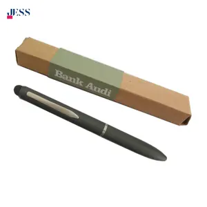 Özel Logo ve kağıt kutu ile okul mat gri Metal tükenmez kalem için çevre dostu sevimli kalem seti