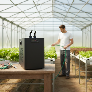 Refroidisseur d'eau compact 1/10 CV pour aquaculture hydroponique et brasserie - Product Image 1