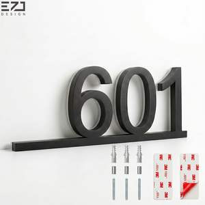 Números <span class=keywords><strong>de</strong></span> Casa Acrílicos con Retroiluminación LED EZD, Letreros <span class=keywords><strong>de</strong></span> Dirección Personalizables para Publicidad, Transformador Impermeable IPx4, Control Remoto para Oficina - Product Image 1