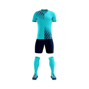 Jersey Sepak Bola Poliester Biru Terbaru 2024 Pria Custom Seragam Sepak Bola Bernapas - Product Image 2