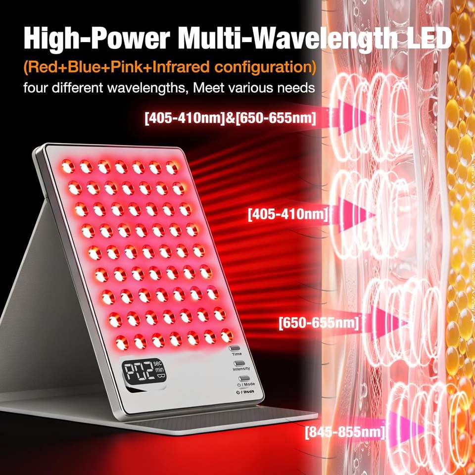 Red Light Therapy LED Panel Adjustable Foldable Stand Skin Care Body ...