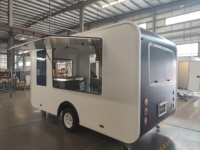Chariot de pâtisserie mobile haut de gamme, remorque de camion-restaurant en acier inoxydable pour la restauration rapide, les hot-dogs, les glaces, le café, le bubble tea