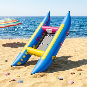 12 Catamarans à pagaies sans cadre, radeau, bateau banane double, bateau gonflable tractable, yacht sportif, PVC, pour parc aquatique, surf en mer, pêche et sports nautiques - Product Image 1