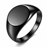 Personalisierter Siegelring mit Gravur, 18K vergoldeter Edelstahl, klobiger, anlaufgeschützter DIY-Ring für Herren und Damen, Großhandel