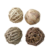 Jouets et accessoires faits à la main pour animaux de compagnie, balles en jonc de mer naturel tressé, feuilles de maïs, rotin, jouets à mâcher pour petits animaux, lapins, hamsters, chats