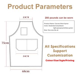 Tablier de cuisine élégant en toile 100 % coton, imperméable et résistant à l'huile, avec logo personnalisé, pour hommes, idéal pour la cuisine, le travail, la fleuristerie et le jardinage - Product Image 4